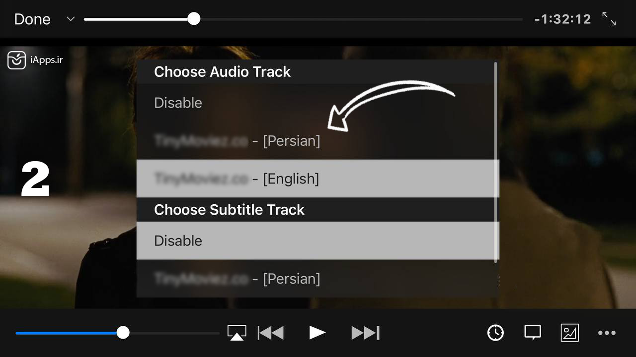 روش تغییر زبان فیلم در آیفون