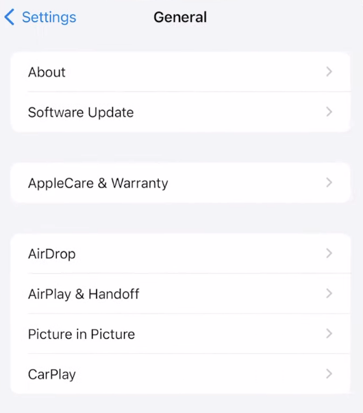 بخش AirDrop در Setting