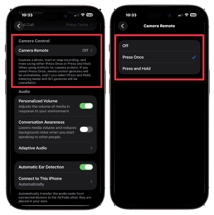 کنترل دوربین آیفون با ایرپاد