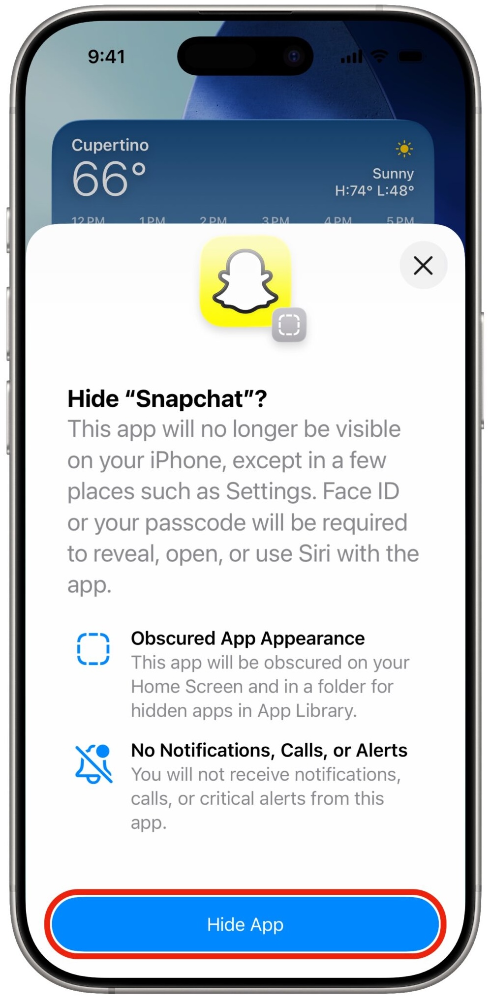 Hide کردن اپ آیفون