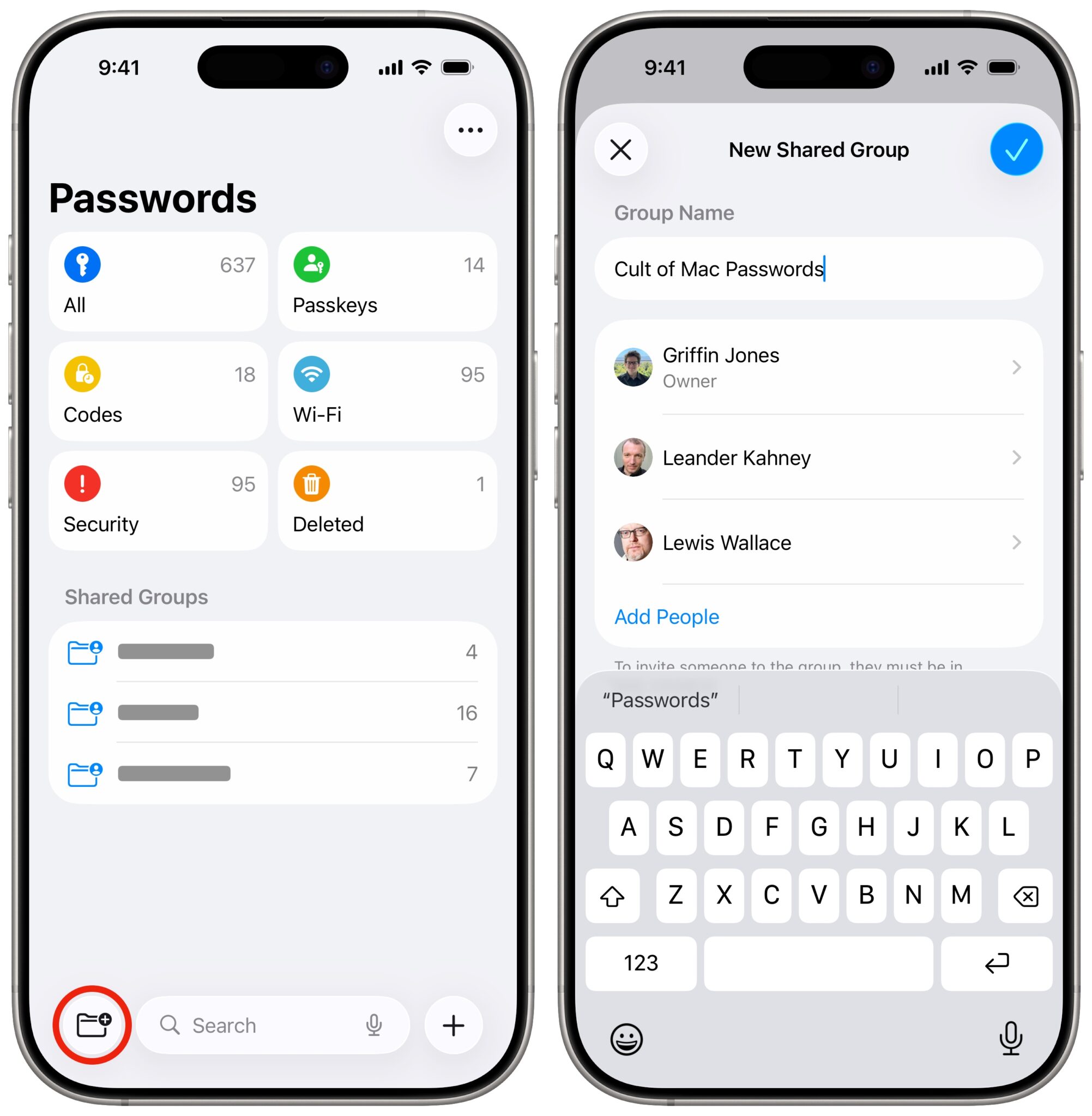 اشتراک گذاری پسورد‌ در آیفون با اپ Passwords