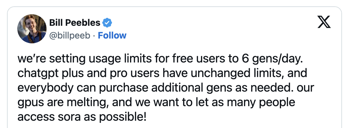 پاسخ Bill Peebles سرپرست سورا به محدودیت Sora 2
