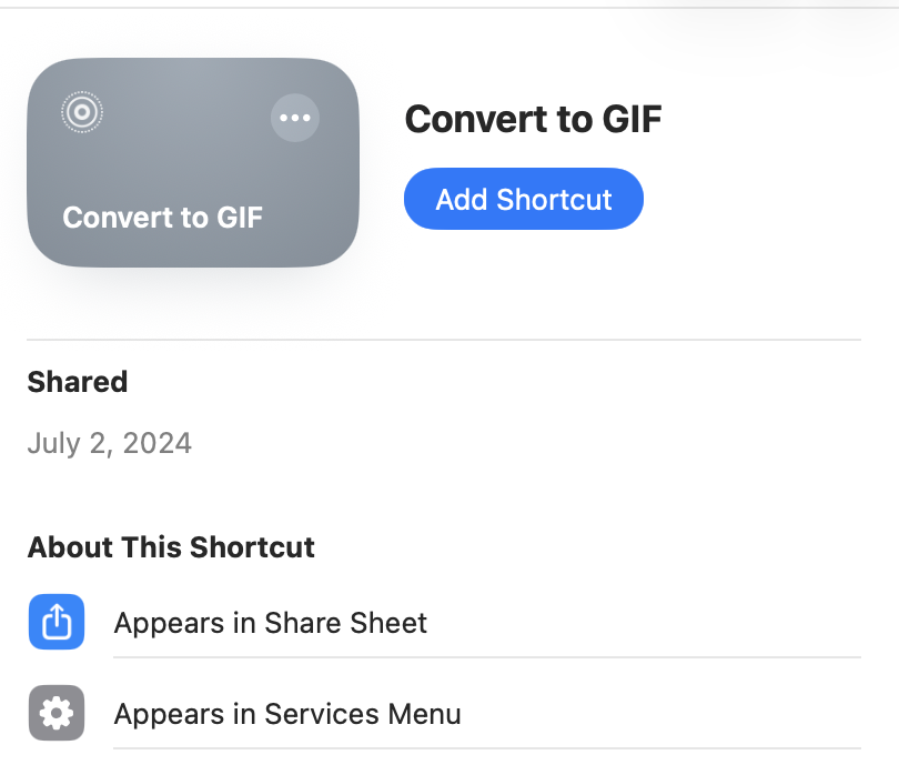 شورتکات ساخت فایل gif در آیفون