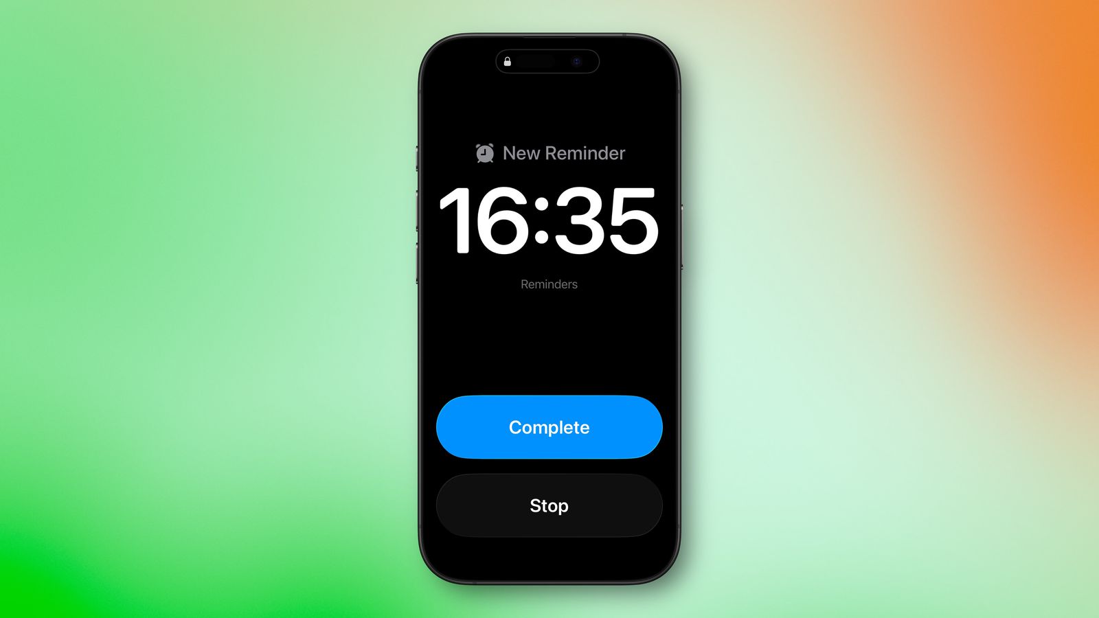 انتخاب گزینه Complete برای ریمایندرز آیفون
