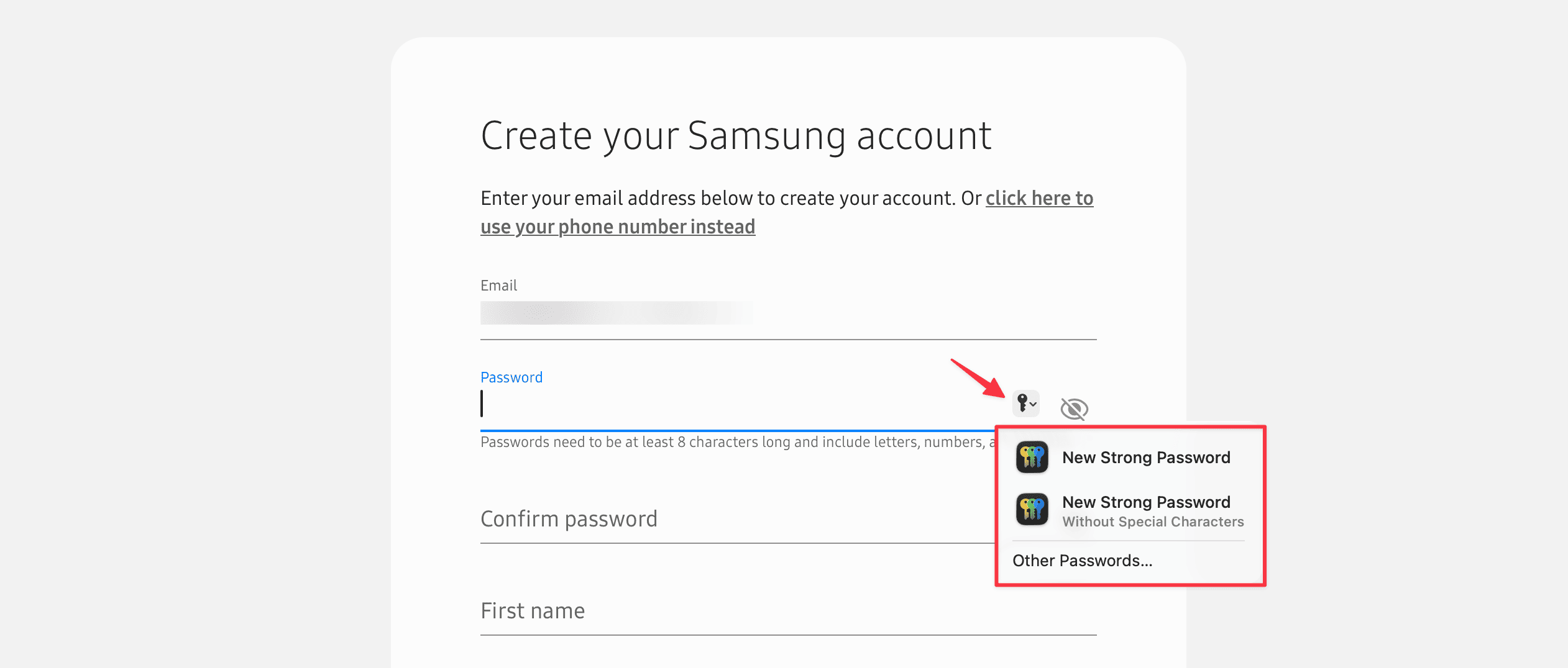 نمایش پسورد پیشنهادی اپل برای سایت‌ها