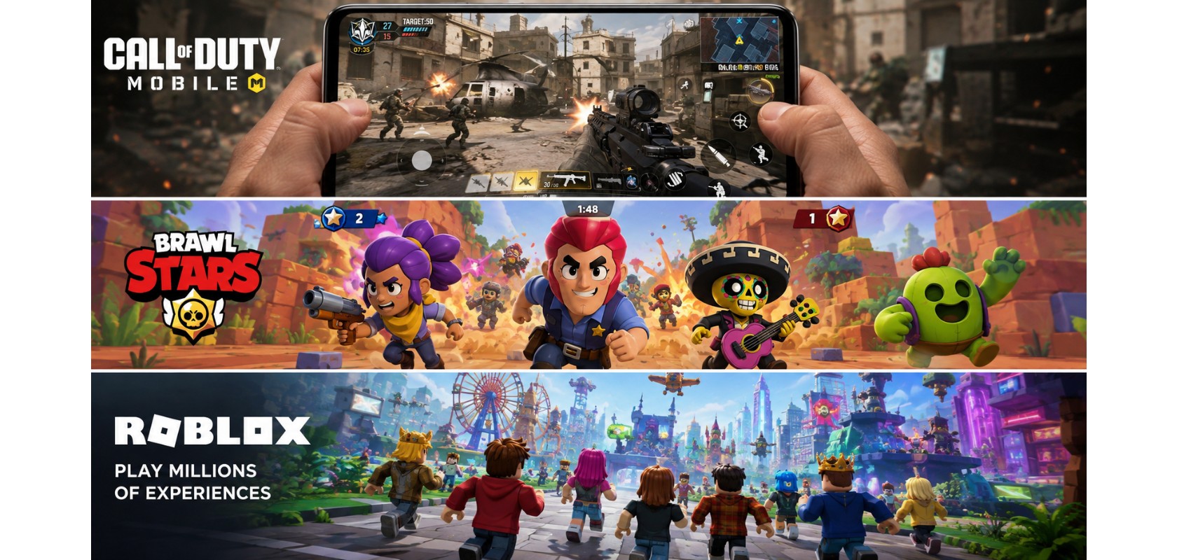 تجربه بازی‌های محبوب آیفون مانند Call of Duty Mobile، Brawl Stars و Roblox
